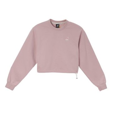 KANGOL 女 落肩短版繡花T 淺紅 6452100241