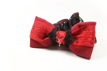 腥紅之夜 - 手作 蝴蝶結 大腸髮圈 髮束 萬聖節 暗黑 歌德