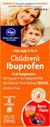 Kroger Children's Ibuprofen Oral Suspension Berry Flavor 100 mg - 4 fl oz
