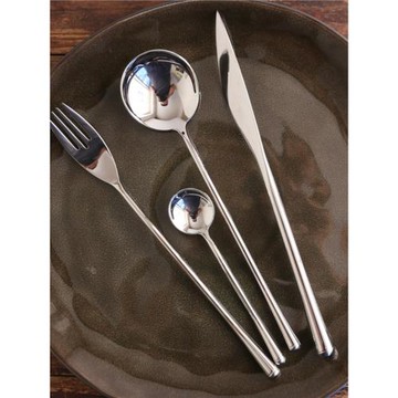 外貿原單出口304不銹鋼亮面西餐牛排甜品刀叉勺套裝