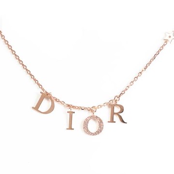 Christian Dior Dio(r)evolution 吊墜水鑽字母鎖骨項鍊.玫瑰金