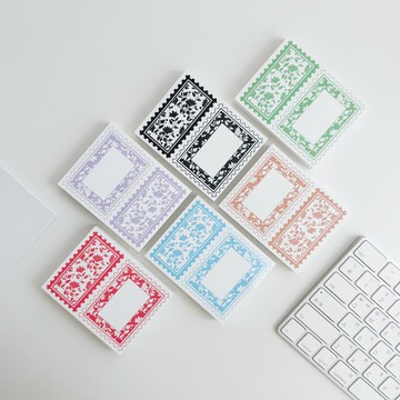 復古郵票葉子圖案背景的剪貼簿紙貼