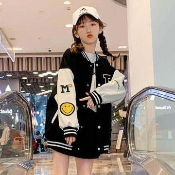 女童春秋寬松運動洋氣時髦外套