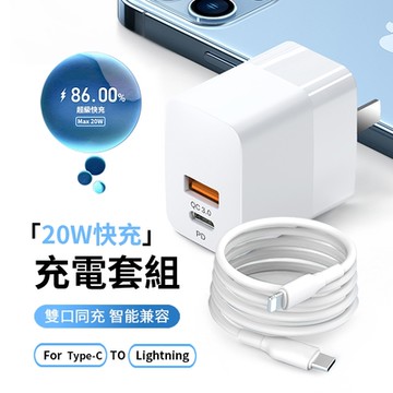 【ANTIAN】20W 雙孔PD快充充電器 PD/QC3.0充電頭(iPhone16/15/14/13/12)