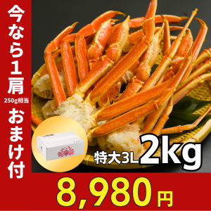 ボイルずわいがに 脚 特大 山盛2kg 5-7肩 3-4人前 ギフト お歳暮 贈りもの ズワイガニ かに カニ 蟹