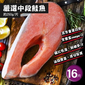 築地一番鮮 智利中段輪切鮭魚 16片(250g/片)