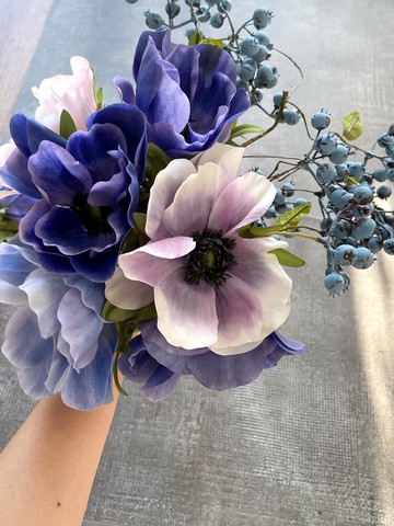 清雅銀蓮花假花仿真花擺設客廳茶幾裝飾擺件桌面花花藝