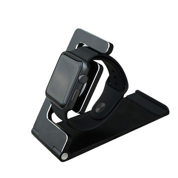 晨品 iPhone/Apple Watch 2合1 鋁合金支架 摺疊可攜版(超熱賣款可同時放手機和手錶)
