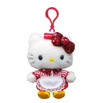 【震撼精品百貨】Hello Kitty 凱蒂貓~日本SANRIO三麗鷗 KITTY絨毛玩偶吊飾-服務生*16626