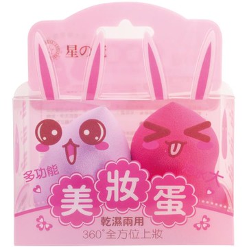 星之冠美妝蛋海綿粉撲2入(海綿顏色隨機)