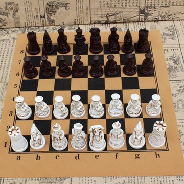 台灣公司貨 免運 象棋 國際象棋 仿古国际象棋立体棋子皮革棋盘清兵棋子人物造型亲子礼品工廠現貨直銷 年底特惠 全館八折 售後保障 店長新品推薦 5z102