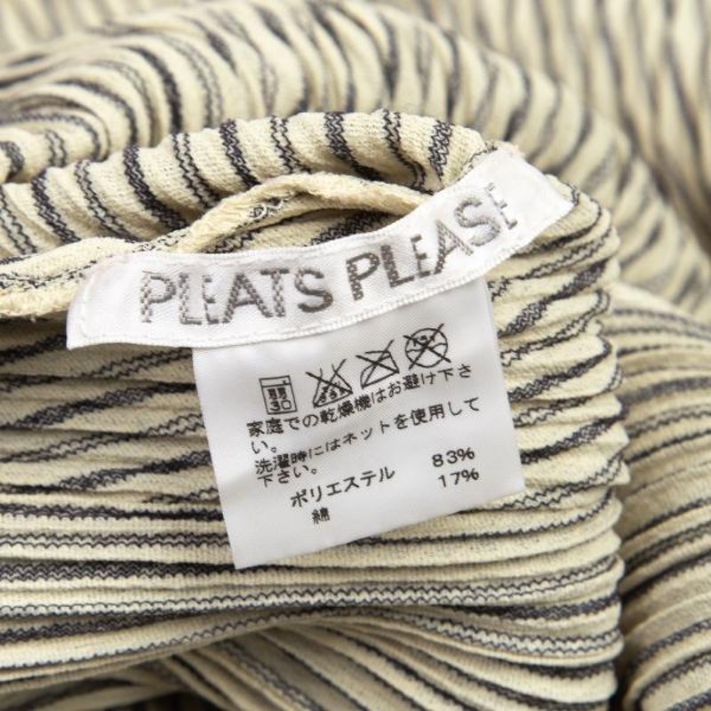 プリーツプリーズPLEATS PLEASE プリーツストライプ織りノースリーブ