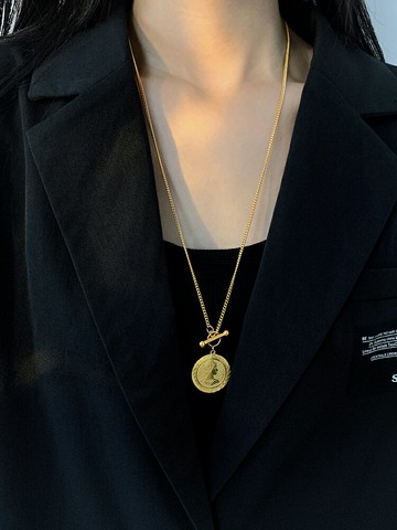 長款裝飾項鏈年新款女高級感18k金鈦鋼毛衣鏈夏季網紅不掉色