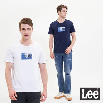 Lee 系列印花刺繡小Logo短T 男 101+ LL220339 丈青ANJ 經典白K14