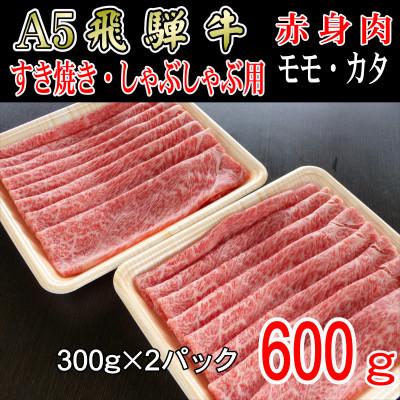 ふるさと納税 揖斐川町 「A5等級」飛騨牛赤身肉スライス600g モモ又は