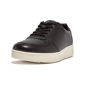 RALLY LEATHER PANEL SNEAKERS皮革時尚百搭繫帶休閒鞋-黑色