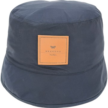 Max Mara-WEEKEND 皮標尼龍漁夫帽(深藍色)