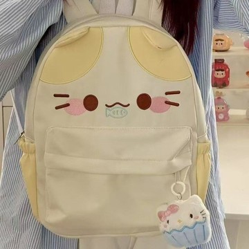 🌸 人氣爆款 🌸韩系ins小猫双肩包学生可爱大容量棉花百搭甜妹书包卡通背包