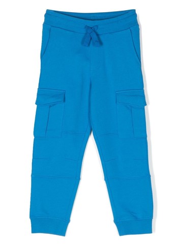 Stella McCartney Kids - cargo-pocket tracksuit bottoms - kids - Sustainable Cotton - 10 - Blue