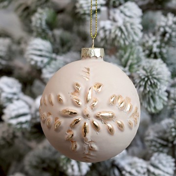 Chic Antique 耶誕市集 純淨雪花紋玻璃球吊飾