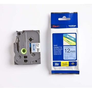 JP 兄弟牌 BROTHER 藍底黑字 12mmx8M 標準黏性護貝標籤帶/ 包 TZe-531｜領券最高折$220