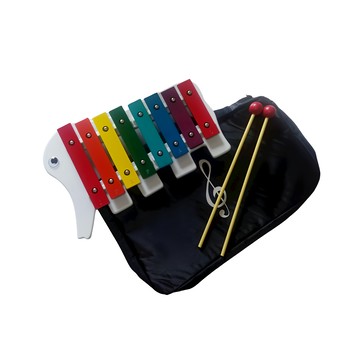 KingRosa 台灣製 小象彩色鐵琴 附袋琴槌 8音 - 兒童音樂啟蒙 培養音感節奏感  單一商品  40 x 18 x 4cm  1組