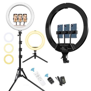 新品18寸Ringlight美顏新品LED環形燈攝影自拍補光燈帶支架遙控器