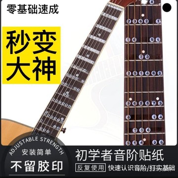 ✨臺灣有貨✨免運✨民謠木吉他初學入門簡譜音階貼紙唱名指闆貼自學吉他數字唱名貼紙 CHAJ