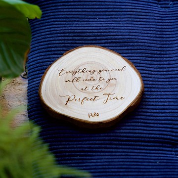 木頭雷雕杯墊-客製文字款