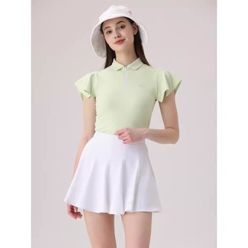 樂為韓糸高爾夫女裝短袖t恤gof衣服女高腰顯瘦荷葉裙運動修身短裙