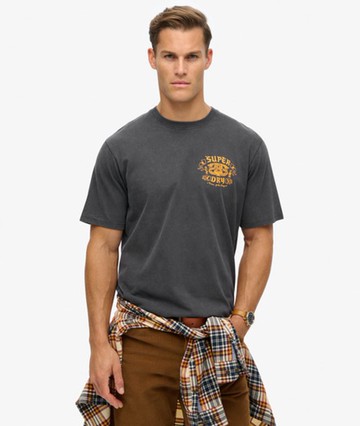 Superdry Men's Men's Biker Rock Graphic Loose Tee Black / Light Viper Black - Size: M