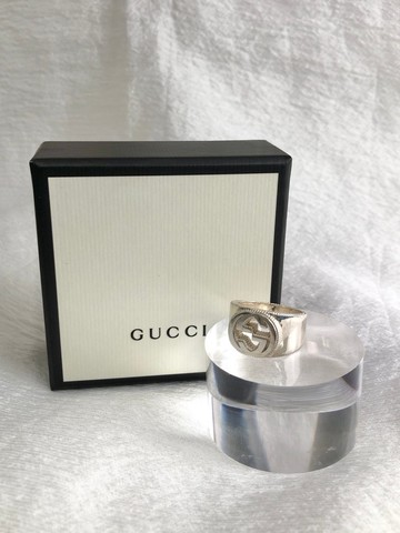 【日本直送 名牌中古包】GUCCI 古馳 戒指 銀色 雙G 22號 vintage 古著 dithca