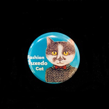 手繪插畫小胸章小徽章別針 | 時尚貓狗~賓士貓