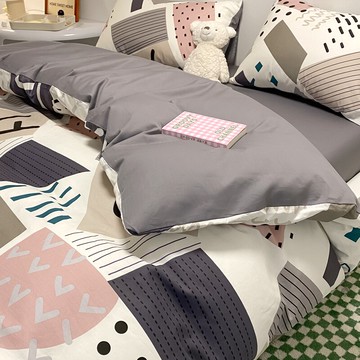 ins風純棉床上用品四件套北歐100全棉被套學生宿舍單人床笠三件套