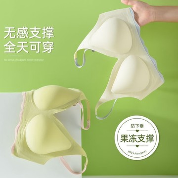 無痕果凍條內衣女無鋼圈小胸聚攏收副乳運動美背文胸薄款胸罩