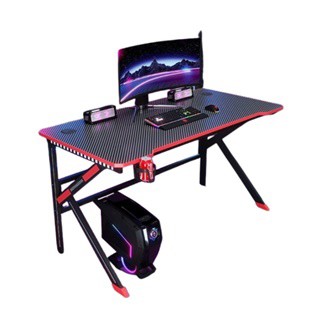 MGSHOP MGSHOP RGB碳纖維黑電競桌 電腦桌 工作桌(160CM))
