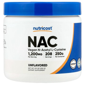 Nutricost, NAC，原味，8.9 盎司（250 克）
