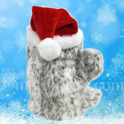 クリスマス ハンドパペット 動物 アザラシ ぬいぐるみ キュート