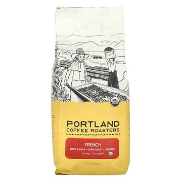 Portland Coffee Roasters, 有機咖啡，全豆，深度烘焙，法式，2 磅（907 克）