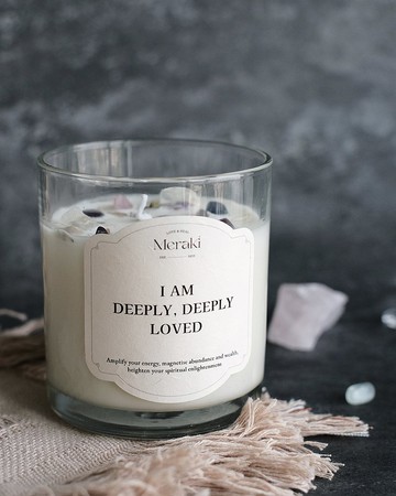 水晶許願蠟燭 - 愛自己系列- 薰衣草與鼠尾草