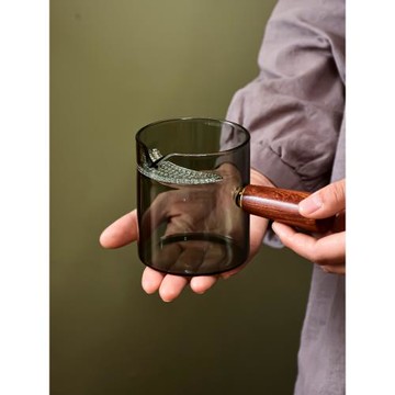 側把月牙公杯耐熱玻璃茶水分離倒茶杯分茶杯功夫茶具泡茶器公道杯