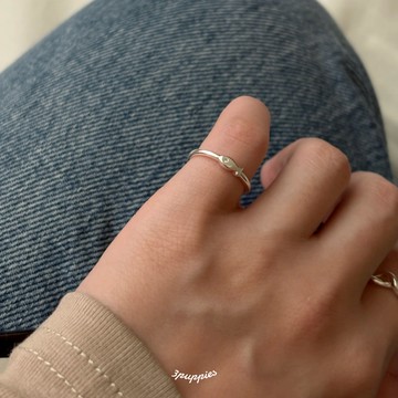 現貨｜s925純銀 《尾戒推薦》小小魚開口戒指 D4001 細戒 可調戒圍 (Puppeee)