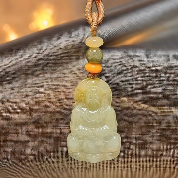 冰種秋香綠翡翠觀音菩薩項鍊 | 天然緬甸玉翡翠A貨 | 送禮