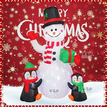 2025年新款 【臺灣現發】聖誕節充氣 店鋪擺件 庭院裝飾氣模 聖誕節戶外庭院充氣産品聖誕老人老公公雪人 企鵝禮物包氣模