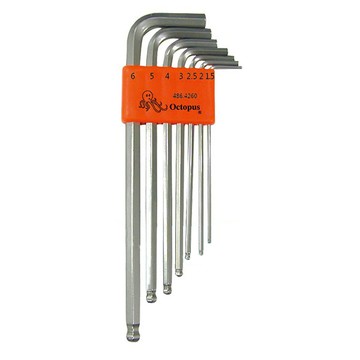 Octopus 章魚牌 7pcs 霧面球型 六角扳手組 材質扭力達4500kgf.cm  1個