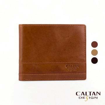 【CALTAN】真皮/短夾 | 男用皮革壓飾真皮簡約短夾-071695_三色