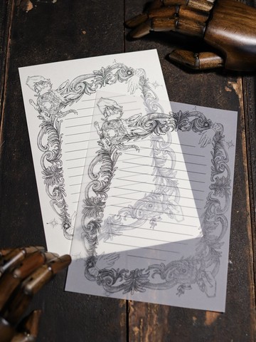 復古手繪風信紙 兔子茶會