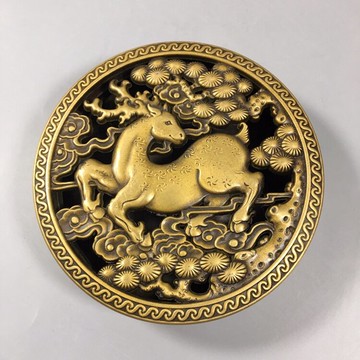 古玩銅器古董收藏仿古純銅黃銅梅花鹿香薰爐香爐老貨老物件