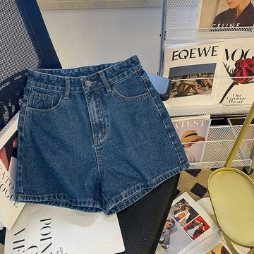 🚀台灣出貨虧本衝評🚀日本🇯🇵 深藍色牛仔短褲女夏季新款顯瘦高腰寬松復古百搭闊腿a字熱褲潮ins