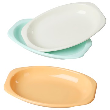 HIKARI 日光生活 環保微波長盤3件組 M004-3  耐熱微波，台灣製造  顏色隨機  1組